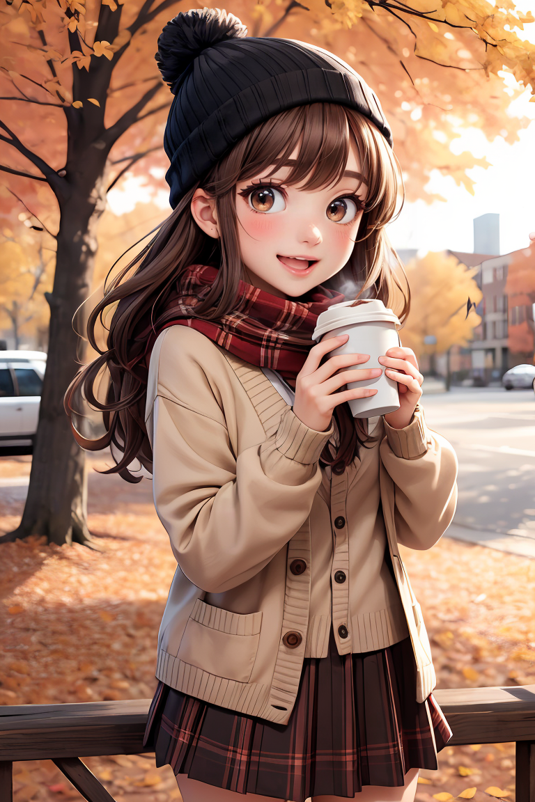 393791-2742267873-extremely detailed, intricate, masterpiece, absurdres,1girl, (__d_1.0) autumn leaves, chibi,bangs, black headwear, blurry backgr.png